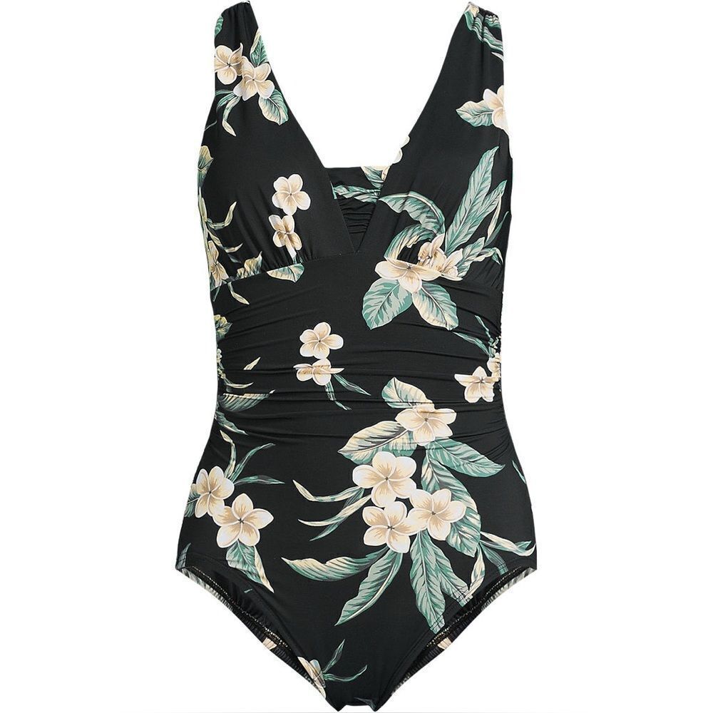 Land's End Plus Standard Size SlenderSuit Grecian
Black plumeria floral Various - Picture 2 of 4